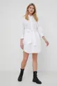 λευκό Βαμβακερό φόρεμα Pepe Jeans Milena