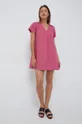 Ľanové šaty Sisley fialová