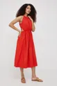Βαμβακερό φόρεμα Sisley κόκκινο