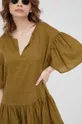 zöld Sisley vászon ruha