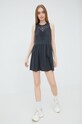 Superdry sukienka z domieszką lnu W8011061A.AFB szary SS22