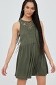 Superdry sukienka z domieszką lnu W8011061A.THY zielony SS22