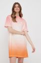brzoskwiniowy Lacoste sukienka bawełniana EF1715 Damski