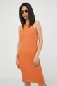 narančasta Pamučna haljina G-Star Raw Ženski