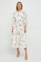Polo Ralph Lauren sukienka bawełniana beżowy