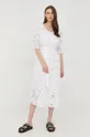 Pamučna haljina BOSS bijela