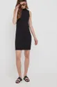 Βαμβακερό φόρεμα Calvin Klein μαύρο