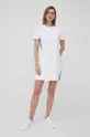 Βαμβακερό φόρεμα Calvin Klein Jeans λευκό