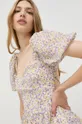 fioletowy Bardot sukienka bawełniana