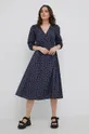 Vero Moda - Βαμβακερό φόρεμα σκούρο μπλε