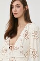 For Love & Lemons sukienka beżowy CD2643.SP22