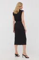 Βαμβακερό φόρεμα Karl Lagerfeld μαύρο