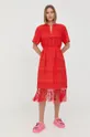 Karl Lagerfeld sukienka bawełniana 221W1309 czerwony