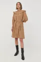 Bruuns Bazaar sukienka bawełniana brązowy