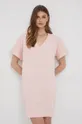 Βαμβακερό φόρεμα G-Star Raw ροζ