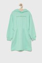 Tommy Hilfiger rochie din bumbac pentru copii mini verde KG0KG06267.PPYY