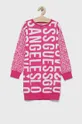 ροζ Guess - Παιδικό βαμβακερό φόρεμα Για κορίτσια