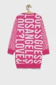 Guess - Παιδικό βαμβακερό φόρεμα ροζ