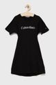 czarny Calvin Klein Jeans sukienka bawełniana dziecięca IG0IG01418.PPYY Dziewczęcy