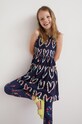 Дитяча бавовняна сукня Desigual 22SGVK10 темно-синій