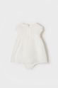 Dievčenské ľanové šaty Mayoral Newborn krémová