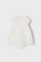 Dievčenské ľanové šaty Mayoral Newborn béžová