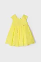 κίτρινο Παιδικό βαμβακερό φόρεμα Mayoral Για κορίτσια