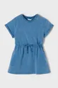 Mayoral sukienka bawełniana dziecięca niebieski