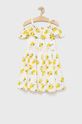 žlutá Dětské bavlněné šaty Guess Dívčí