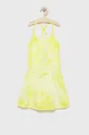 жёлтый Хлопковое детское платье United Colors of Benetton Для девочек