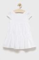 bílá Dětské lněné šaty United Colors of Benetton Dívčí
