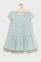 μπλε Παιδικό λινό φόρεμα United Colors of Benetton Για κορίτσια