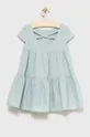 Детское льняное платье United Colors of Benetton голубой