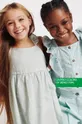 блакитний Дитяча льняна сукня United Colors of Benetton