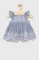 plava Dječja pamučna haljina GAP Za djevojčice