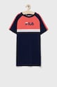 Fila sukienka bawełniana dziecięca nadruk granatowy FAT0092