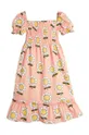 Παιδικό βαμβακερό φόρεμα Mini Rodini ροζ