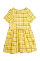Dievčenské bavlnené šaty Mini Rodini žltá