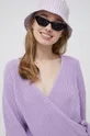 fialová Bavlnený sveter Pieces