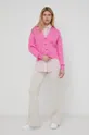 Βαμβακερή ζακέτα Polo Ralph Lauren ροζ