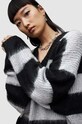 Πουλόβερ με προσθήκη μαλλιού AllSaints LOU SPARKLE VNECK WK109V μαύρο SS24
