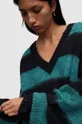 AllSaints sweter z domieszką wełny LOU SPARKLE VNECK czarny