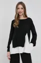 Twinset pulóver selyemkeverékből fekete