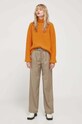 Bruuns Bazaar sweter wełniany BBW2465 pomarańczowy AW24