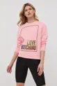 ροζ Βαμβακερή μπλούζα Love Moschino