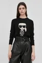 Karl Lagerfeld sweter wełniany 220W2021 czarny