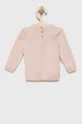 United Colors of Benetton bombažni pulover za otroke roza