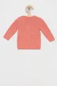 Дитячий бавовняний светер United Colors of Benetton рожевий