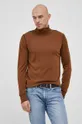 brązowy Boss Sweter wełniany 50463056