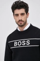 czarny Boss Sweter wełniany 50463060